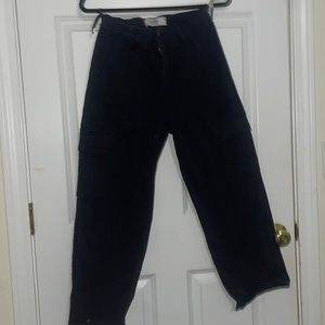 Black Hollister cargos, high rise, really baggy